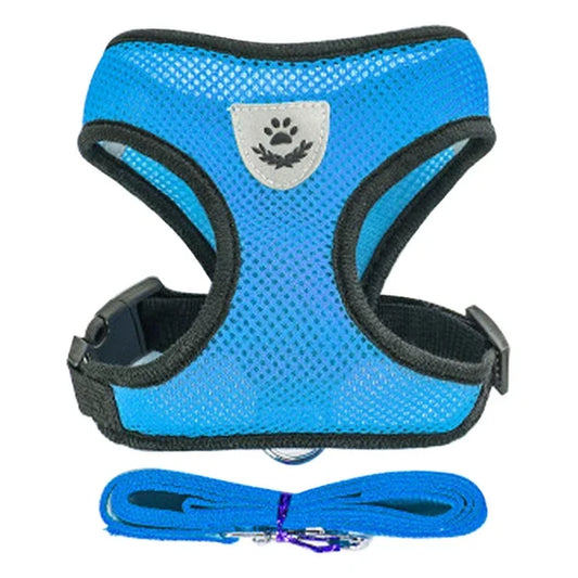 Adjustable Mesh Cat Harness Vest with Leash - Perfect for Small and Medium Pets!